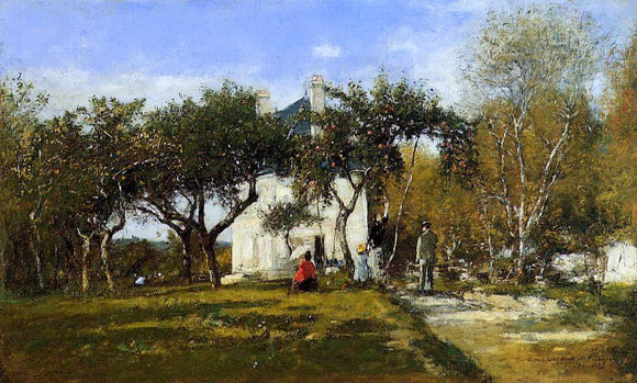  Eugene-Louis Boudin Fervaques, Garden and House of Monsieur Jacuette - Art Print