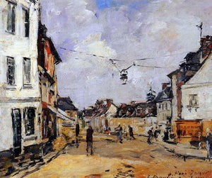  Eugene-Louis Boudin Fervaques, the Main Street - Art Print