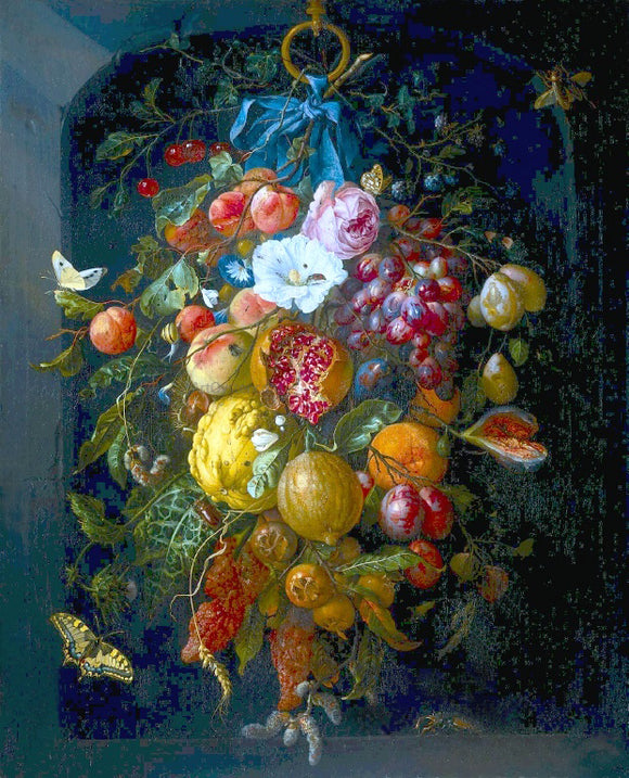  Jan Davidsz De Heem Festoon of Fruit and Flowers - Art Print