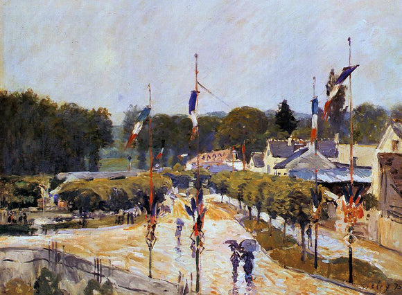  Alfred Sisley Fete Day at Marly-le-Roi (also known as The Fourteenth of July at Marly-le-Roi) - Art Print