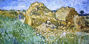  Vincent Van Gogh Field with Stacks of Wheat - Art Print