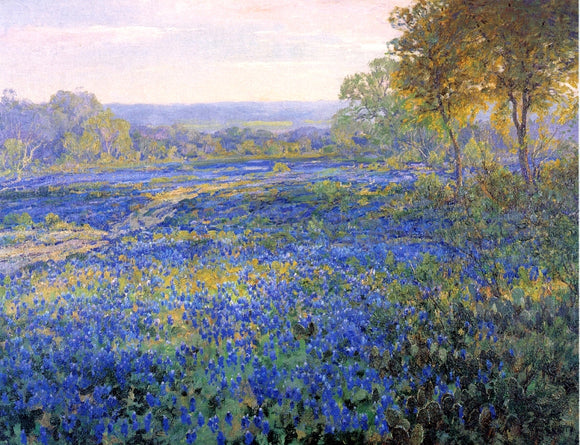  Julian Onderdonk Fields of Bluebonnets - Art Print