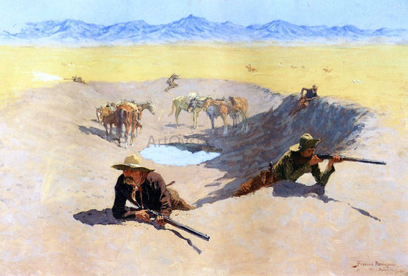  Frederic Remington Fight for the Water Hole - Art Print
