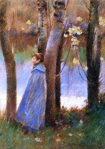  Theodore Robinson Figure in a Landscape - Art Print