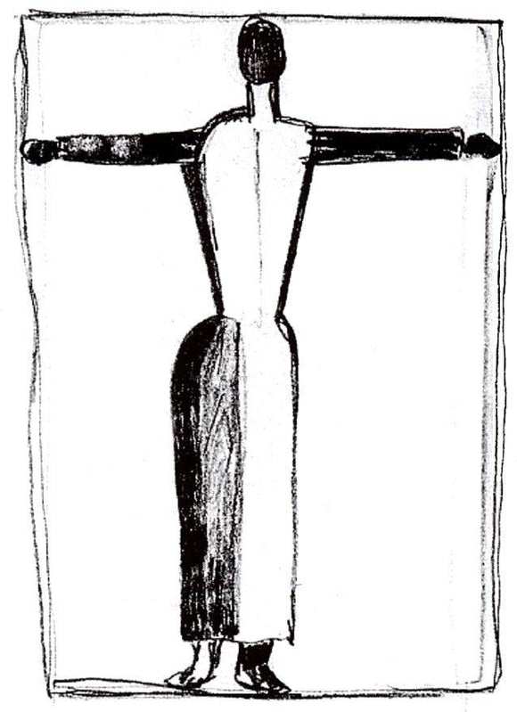  Kazimir Malevich Figure in the Form of a Cross with Raised Hands - Art Print