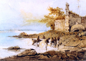  Lottie Figures Bathing in a River - Art Print