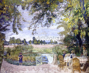  Edouard Vuillard Figures Eating in a Garden by the Water: A Decorative Panel for Bois Lurette - Art Print