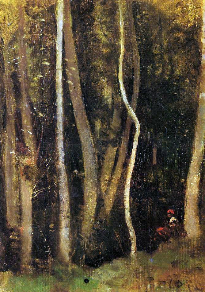 Jean-Baptiste-Camille Corot Figures in a Forest Art Print – printoyster.com