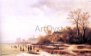  Anton Doll Figures in a Frozen Winter Landscape - Art Print