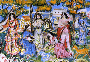  Maurice Prendergast Figures in a Landscape - Art Print