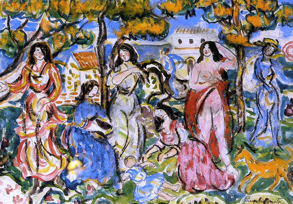  Maurice Prendergast Figures in a Landscape - Art Print