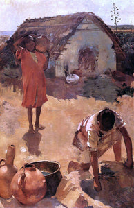  Theo Van Rysselberghe Figures near a Well in Morocco - Art Print