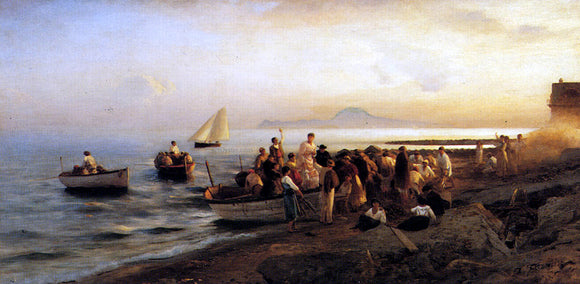  Albert Flamm Figures on a Shore - Art Print