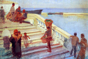  Frank Duveneck Figures on Venetian Steps - Art Print