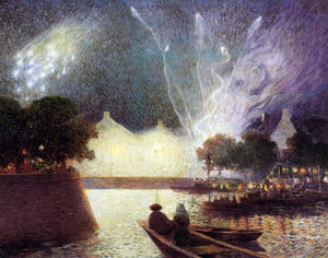  Ferdinand Du Puigaudeau Fireworks Over the Port - Art Print