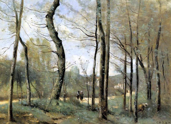  Jean-Baptiste-Camille Corot First Leaves, near Nantes - Art Print