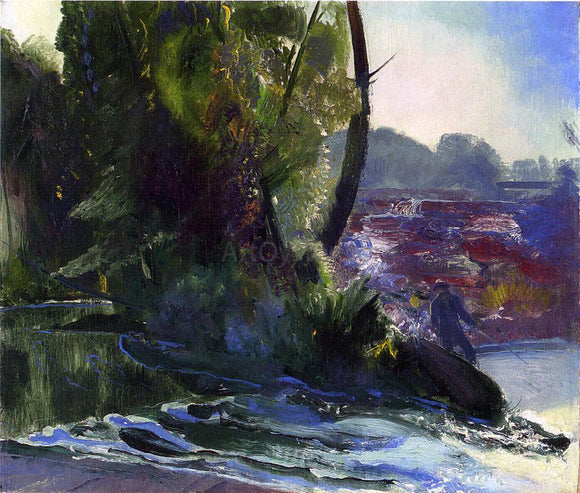  George Wesley Bellows Fisherman and Stream - Art Print