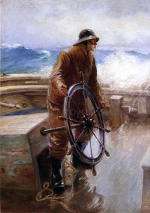  Augustus Buhler A Fisherman at the Wheel - Art Print