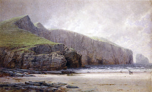 William Trost Richards Fisherman on the Shore, Trebarwith Strand, Cornwall - Art Print