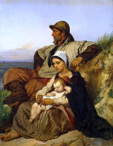  Louis Gallait Fisherman's Family - Art Print