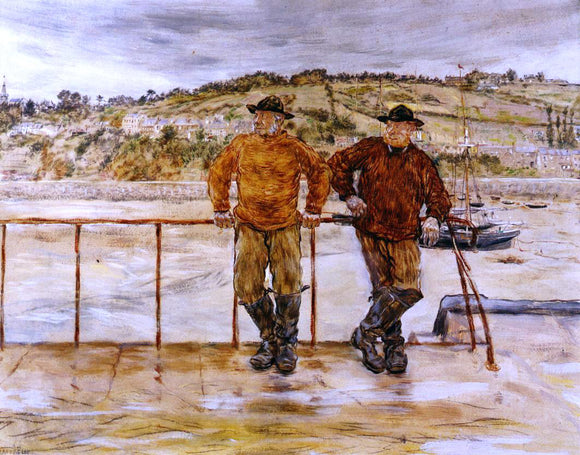  Jean-Francois Raffaelli Fishermen at Jersey - Art Print