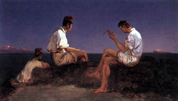  Carl Blechen Fishermen at the Gulf of Naples - Art Print