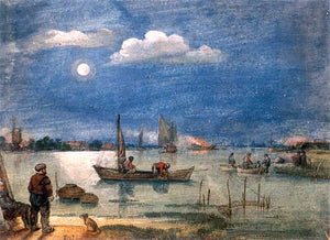  Hendrick Avercamp Fishermen by Moonlight - Art Print