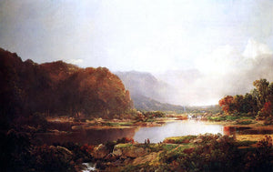  William Louis Sonntag Fishermen in the Adironcacks, Hudson River - Art Print