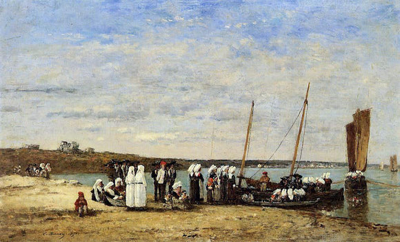  Eugene-Louis Boudin Fishermen of Kerhor Receiving a Blessing at Plougastel - Art Print