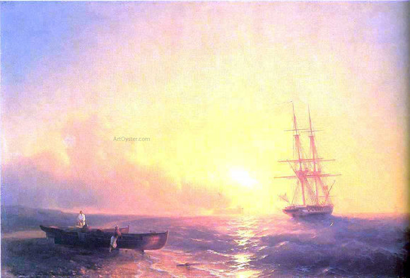  Ivan Constantinovich Aivazovsky Fishermen on Coast of Sea - Art Print