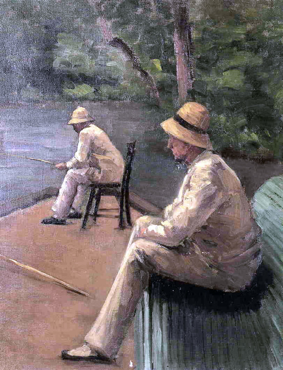  Gustave Caillebotte Fishermen on the Banks of the Yerres - Art Print
