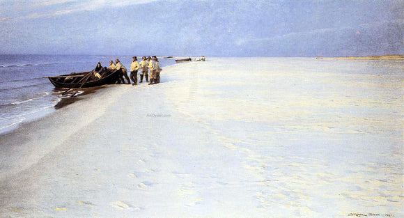  Peder Severin Kroyer Fishermen on the Beach at Skagen - Art Print