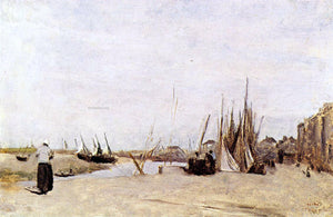  Jean-Baptiste-Camille Corot Fishermen's Quay, Trouville - Art Print