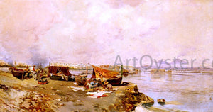  Carlo Brancaccio Fishermen's Tasks In The Bay Of Naples - Art Print