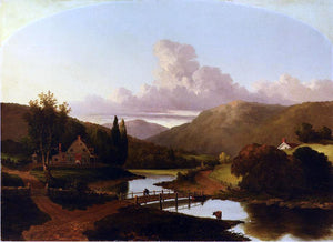 Walter Mason Oddie Fishing at a River's Bend - Art Print