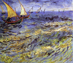  Vincent Van Gogh Fishing Boats at Sea (also known as Seascape at Saintes-Maries) - Art Print