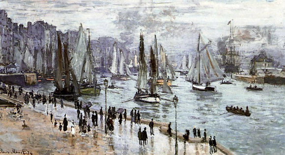  Claude Oscar Monet Fishing Boats Leaving the Port of Le Havre - Art Print