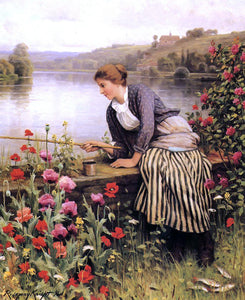  Daniel Ridgway Knight Fishing - Art Print