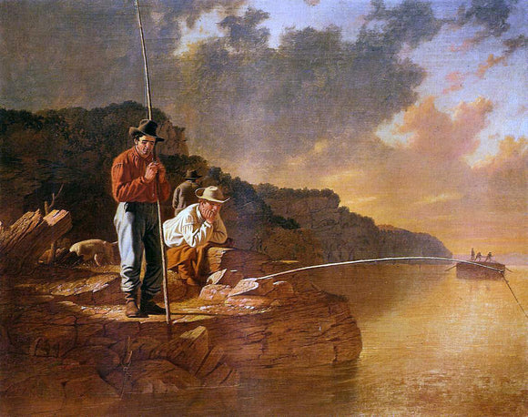  George Caleb Bingham Fishing on the Mississippi - Art Print