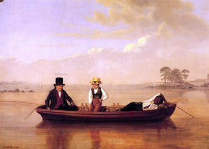  James Goodwyn Clonney Fishing Party on Long Island Sound off New Rochelle - Art Print