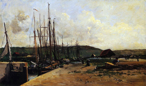  Charles Francois Daubigny Fishing Port - Art Print