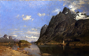  Adelsteen Normann Fishing Settlement in the Lofoton Islands - Art Print