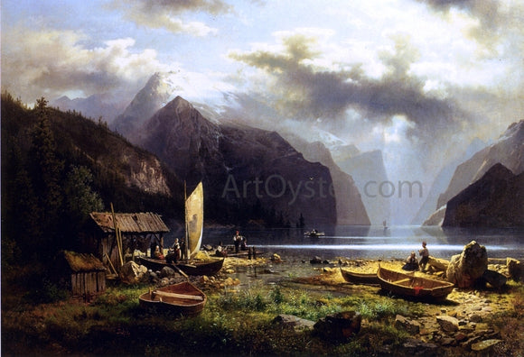  Herman Herzog Fishing Village - Art Print