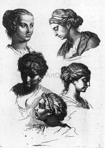  Gerard De Lairesse Five Female Heads - Art Print