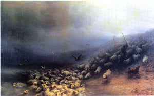  Ivan Constantinovich Aivazovsky Flock of Sheep at Gale - Art Print