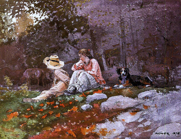  Winslow Homer Flock of Sheep, Houghton Farm - Art Print
