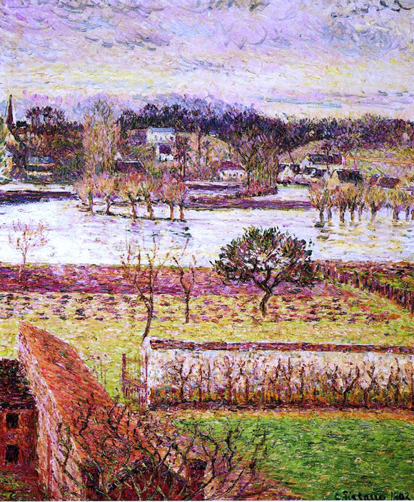  Camille Pissarro Flood, Twilight Effect, Eragny - Art Print