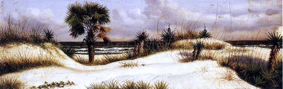  William Aiken Walker Florida Seascape with Sand Dune, Palm Tree, and Yuccas - Art Print
