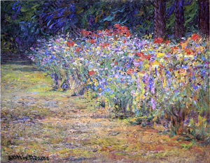  John Ottis Adams Flower Border - Art Print