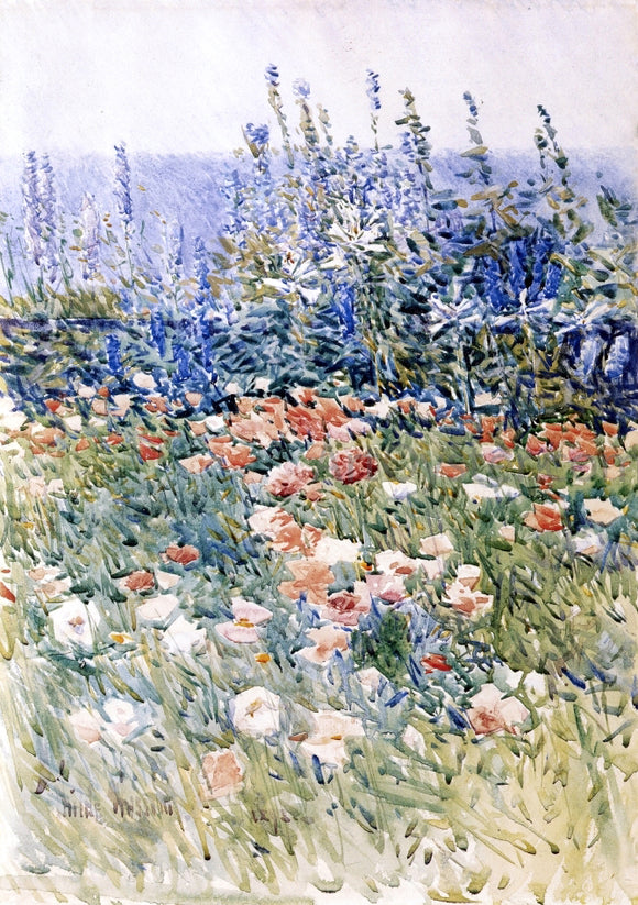  Frederick Childe Hassam Flower Garden, Isles of Shoals - Art Print